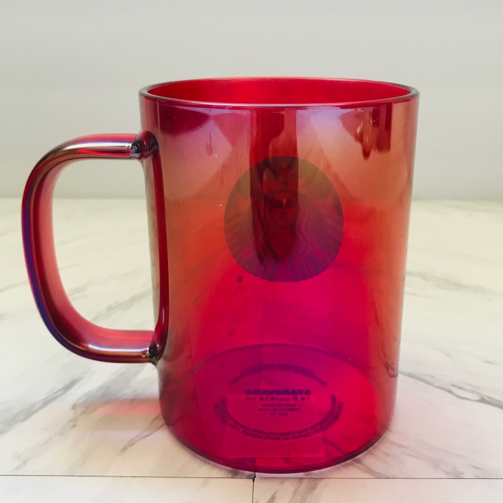 Starbucks Holiday 2019 Iridescent Red Glass Mug - Picture 3 of 4